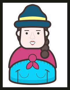 戴帽卡通女孩形象