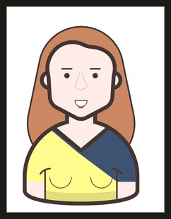 卡通风格女性形象插画