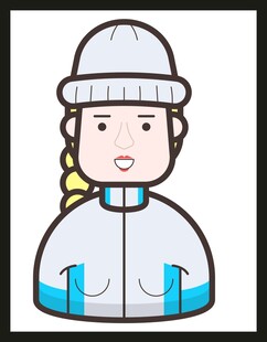 戴帽穿外套的卡通人物