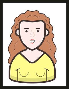 红发黄衣女性头像