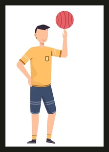 男子手持篮球准备投篮