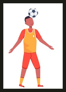 足球运动员头球瞬间