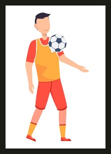 足球运动员手持足球