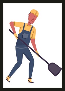 辛勤劳作的环卫工人