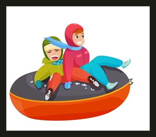 儿童欢乐玩雪圈