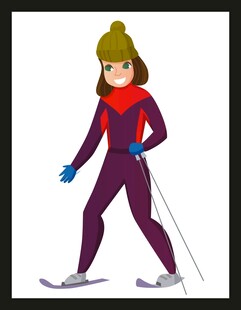 女子滑雪者英姿