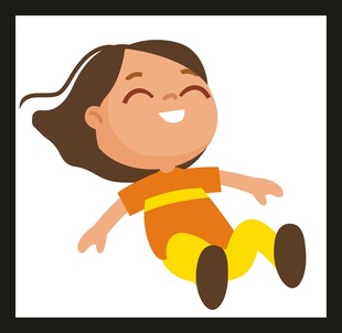 快乐女孩开心躺坐