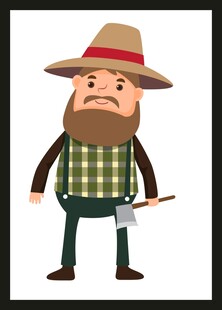 手持工具的户外男子形象