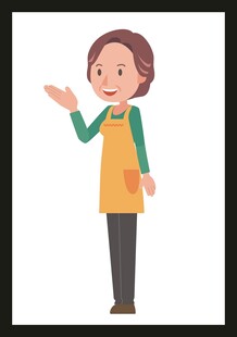 围裙女士热情指引