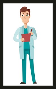 男医生手持文件夹与笔