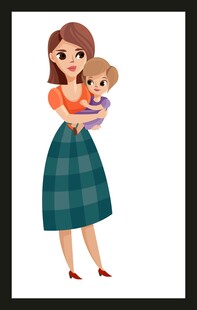 母亲怀抱幼儿温馨画面