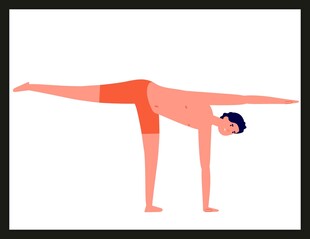 单腿伸展瑜伽动作展示