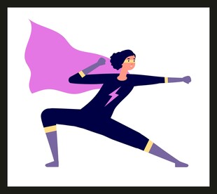 英勇女超人摆出战斗姿势