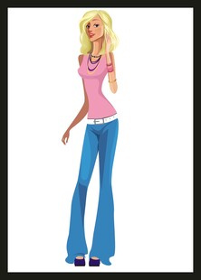 金发时尚女孩穿搭展示