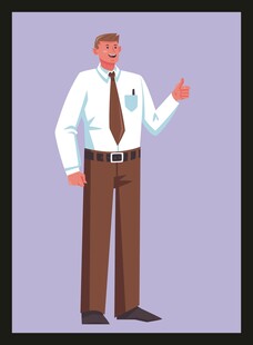 商务男士挥手示意