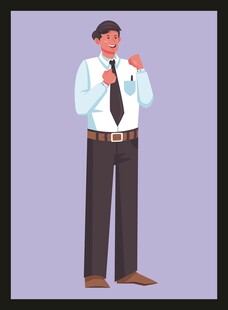 商务男士整理领带瞬间