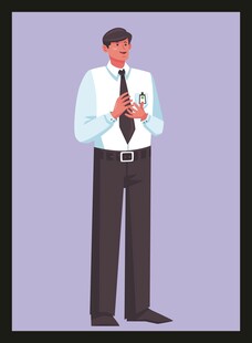 商务男士整理领带形象