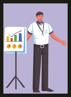 商务人士讲解图表