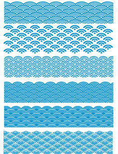 蓝色海洋风波浪花纹图案