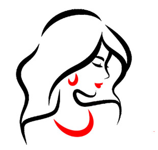 优雅长发女性简约插画