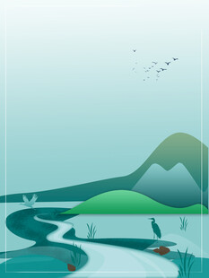 蜿蜒河畔的悠然山水景致