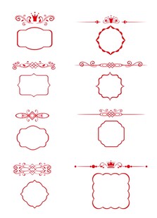 红色中式边框装饰图案