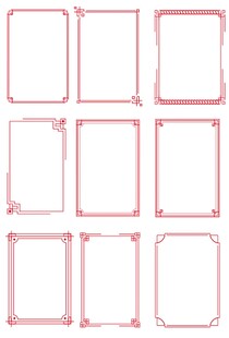 中式方形边框素材