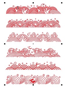 中式传统红色云纹