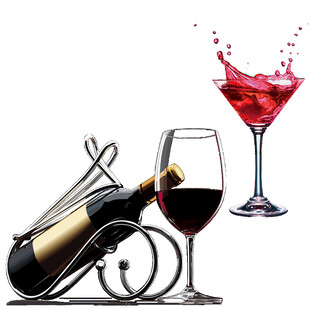 优雅红酒与酒杯开启惬意时光