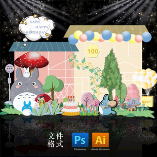 龙猫主题生日派对场景