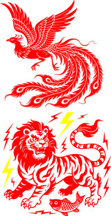 龙凤神兽图案设计素材