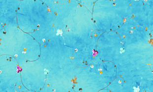 蓝色梦幻花卉图案背景