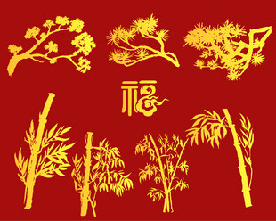 古典竹子树枝图案