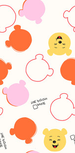 可爱卡通小熊云朵图案背景