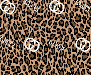 豹纹图案带品牌标志纹理