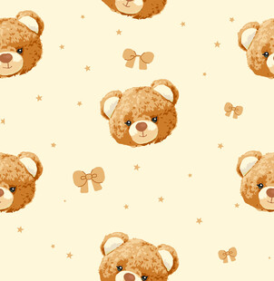小熊图案背景可爱风设计