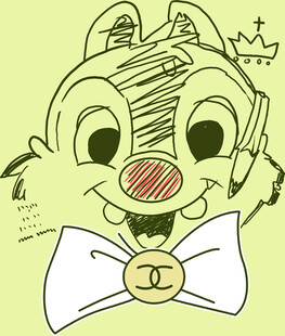 卡通小熊头像戴领结皇冠