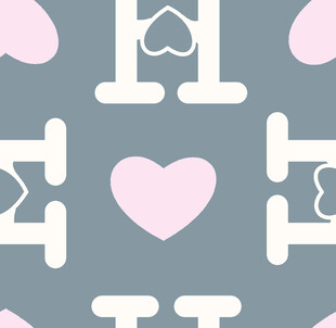 爱心字母几何图案背景