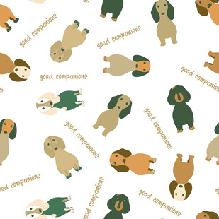 可爱狗狗图案无缝背景图