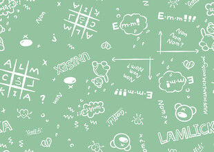 绿色手绘教育相关元素图案