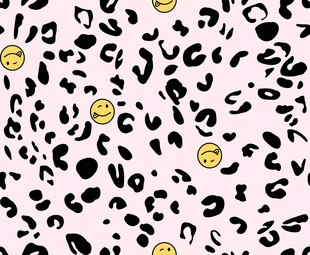 豹纹笑脸图案背景设计