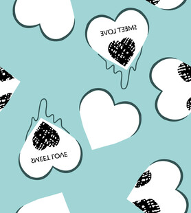 爱心图案无缝背景设计