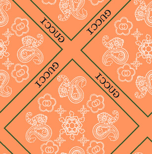 橙色几何花卉图案纹理