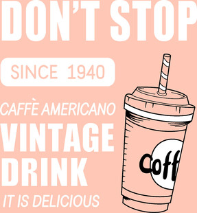 复古风美式咖啡饮品插画