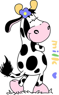 可爱卡通奶牛插画