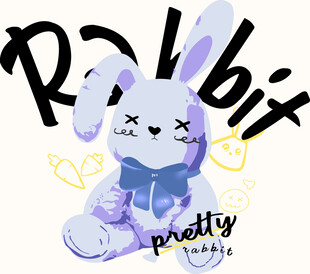 可爱兔子插画pretty元素