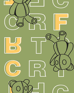 青蛙与字母的童趣背景图