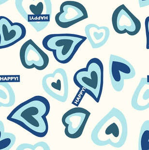 蓝白爱心图案背景设计