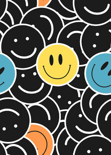 多彩笑脸图案背景