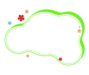 绿色云朵边框装饰图案